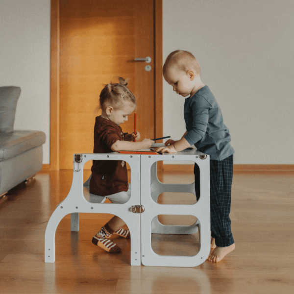Ette-Tete_Stepnsit_White06.png STEP'n'SIT® Convertible 2-in-1 Helper Tower/Table - White