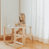 STEP'n'SIT® Convertible 2-in-1 Helper Tower/Table With Support Legs - Natural wood