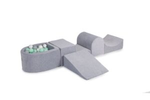 meowbaby-grey-velvet-playset-with-ball-pit-mint-gray-white-balls-49370c4f.jpg MeowBaby® Grey Velvet Playset with Ball Pit - Mint, Gray & White Balls