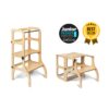 STEP'n'SIT® Convertible 2-in-1 Helper Tower/Table - Natural wood